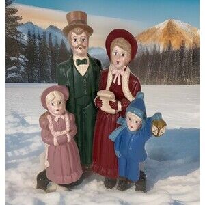 Helen Ham Victorian Carolers Family Handpainted Vtg 1993 No 88 Christmas Decor